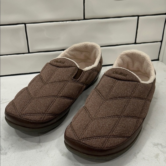 OluKai Puku\'i Slipper Toffee Quilted Slippers with Cream Lining Men’s 13 NWT main image 15